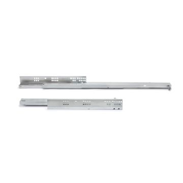 Silver concealed drawer runners with total extracion and soft closing (250 - 550)