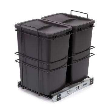 Recycling-Behälter für die Küche, 2 x 35 L, Bodenbefestigung und Handauszug