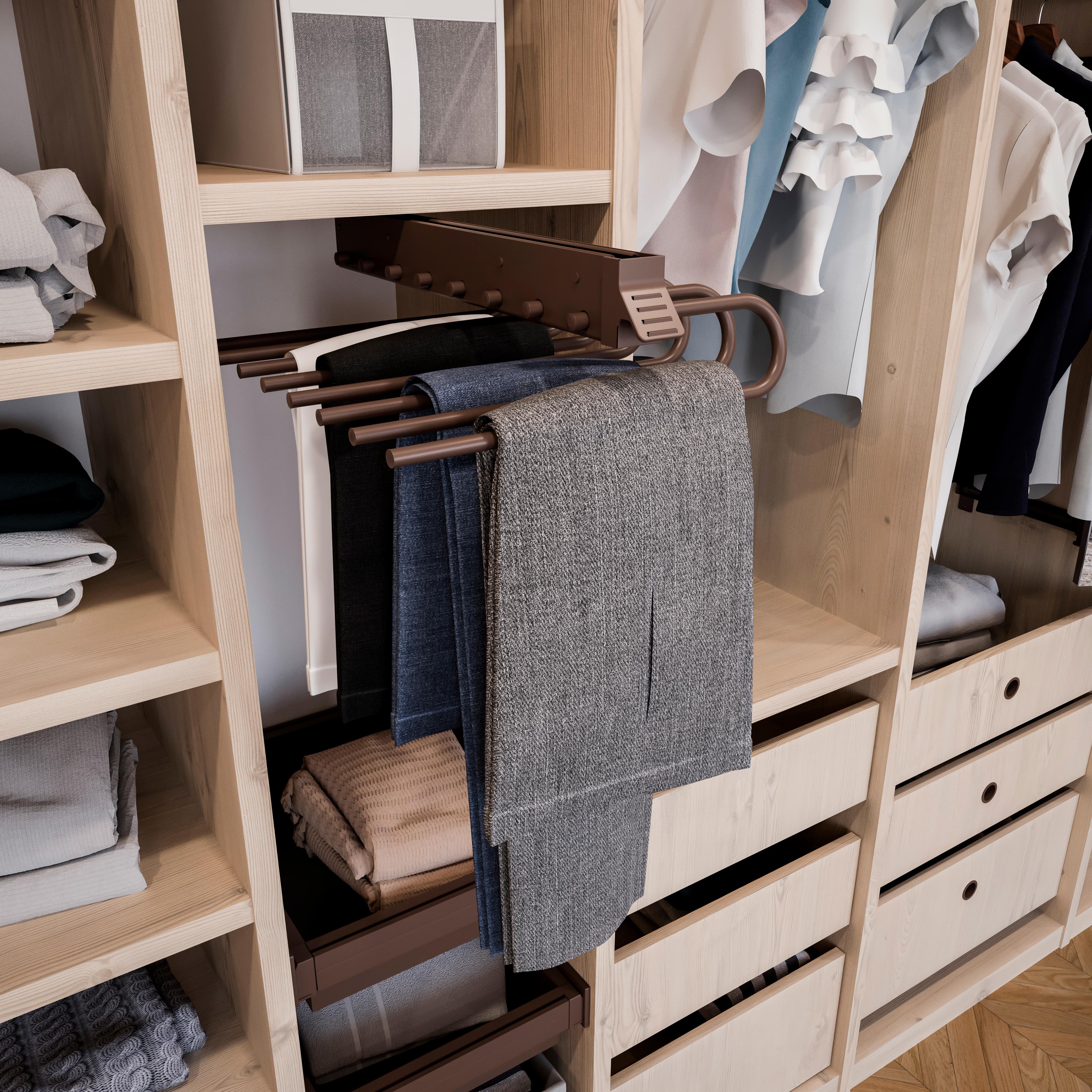 Wardrobe Pull Out Trouser Rack For 600mm Cabinet  moderne wardrobes