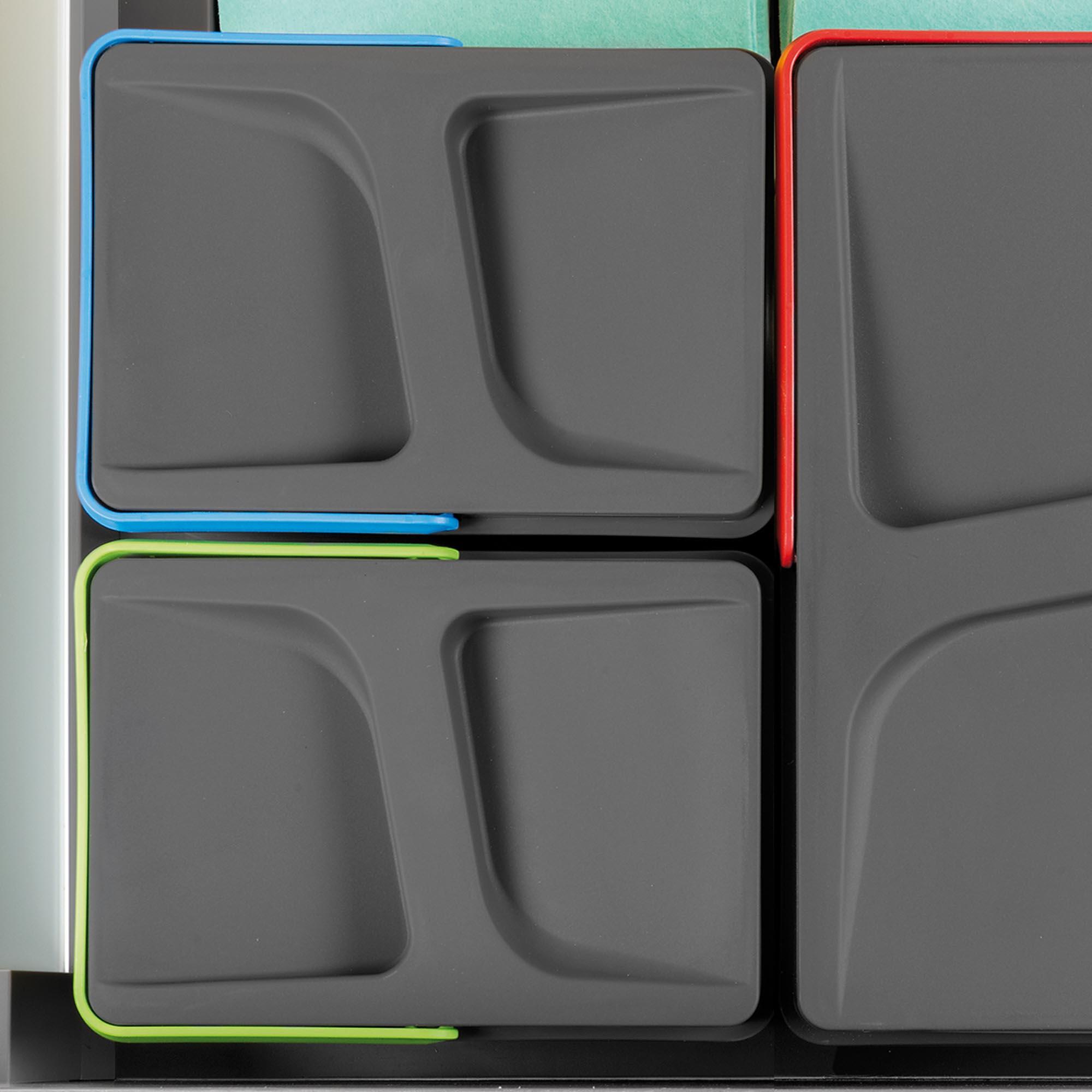 Emuca Portacoltelli Orderbox per cassetto, 150x470 mm, Grigio antracite,  Acciaio e Legno