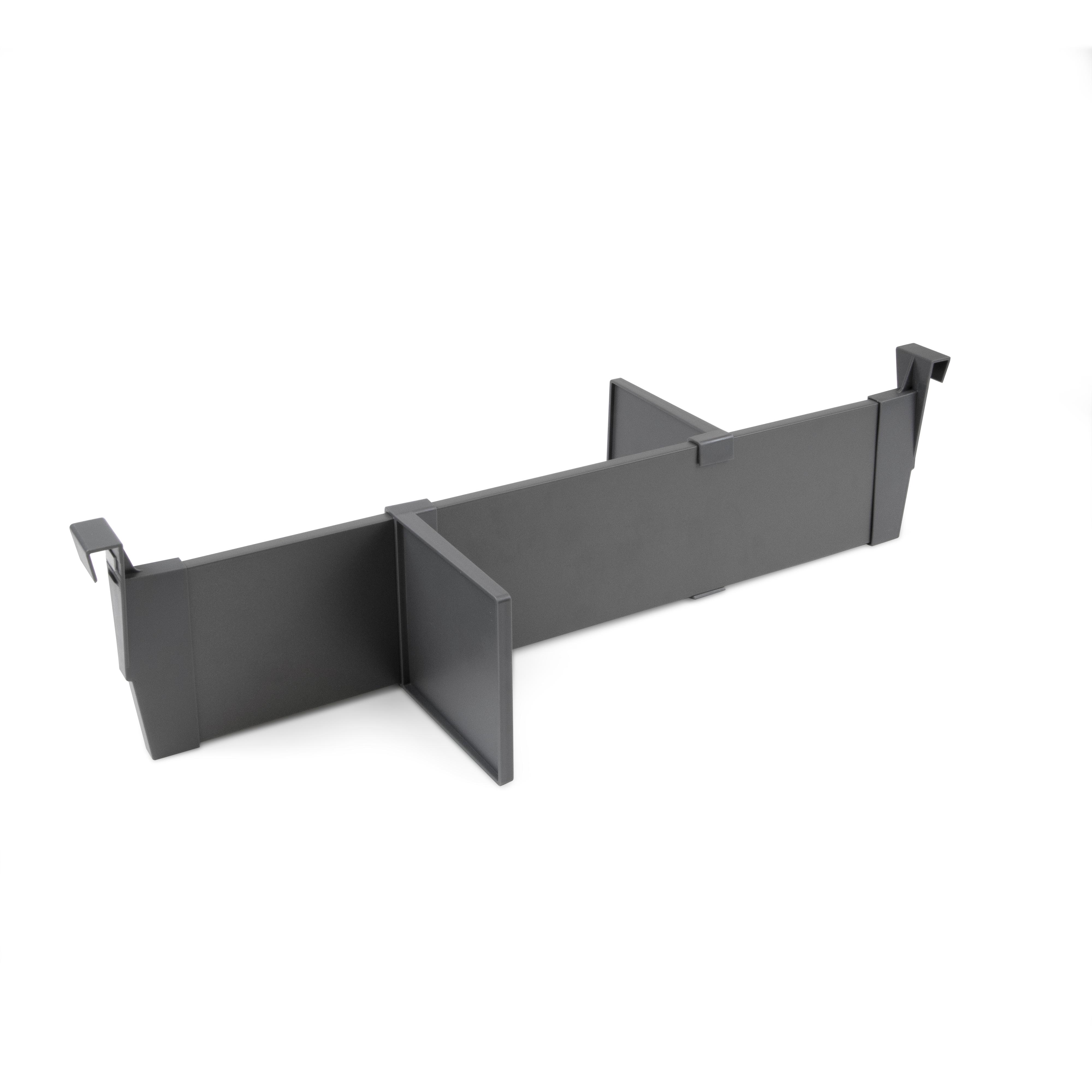 Emuca Orderbox vertikaler Tellerhalter für Schublade, 159x468 mm, Grau  anthrazit, Aluminium und Kunststoff