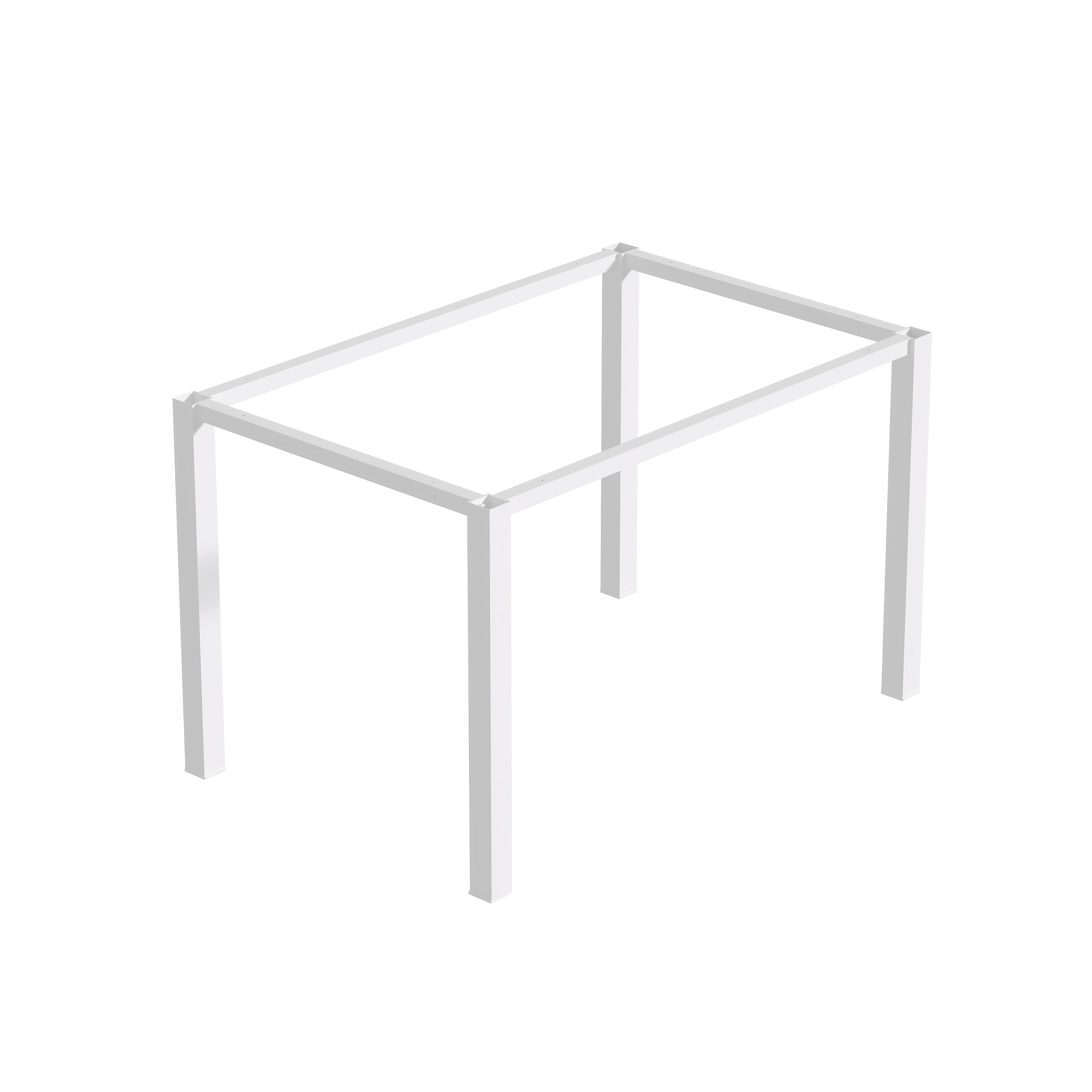 Emuca Patas cuadradas y estructura para mesa, 50x50mm, 1150x750mm, Acero,  Pintado blanco