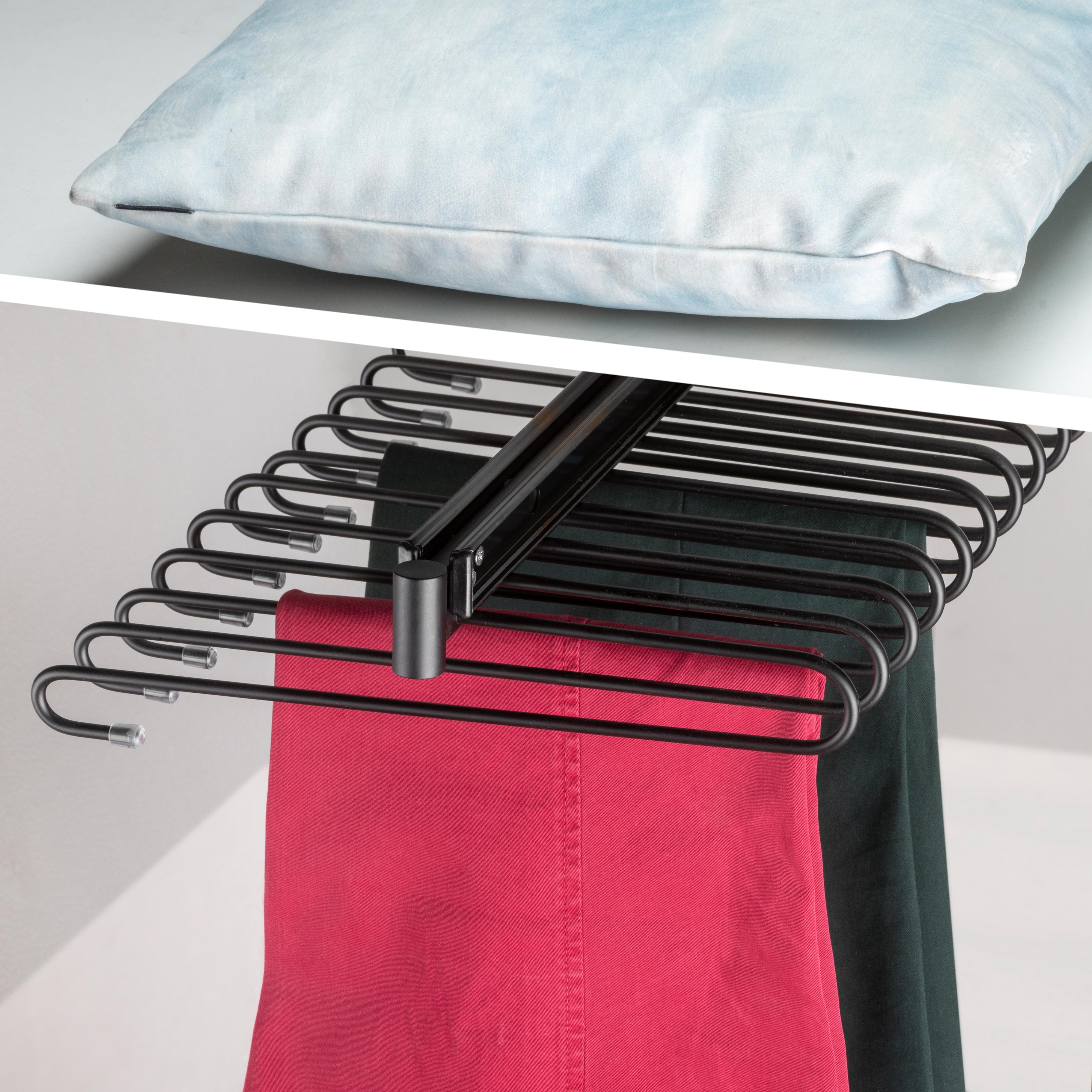 Pantalonero extraíble para armario tamaño de 47x10x34 cm de acero en color  negro Self Emuca