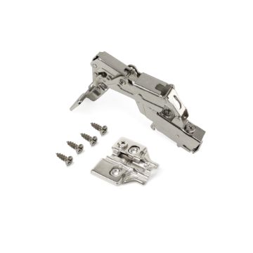 Kit inset hinge 165º X91 with soft close and plate