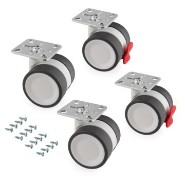 Bowl 2 castors kit with plate-mounted
