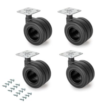 Hole castors kit with plate-mounted