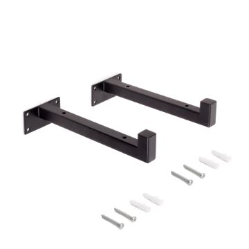 Pair of Shelf straight wood shelf supports straight with square tube