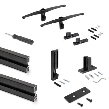 Zero modular structure kit with hardware  for wall-mounted assembly