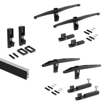 Zero support kit for wooden and module shelves and hanging rail