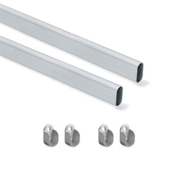 Kit de barra para armario 30x15 mm aluminio