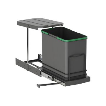 Recycle-Küchenrecyclingbehälter, 24 L, Bodenbefestigung und Handauszug/automatische Auszug