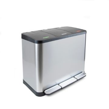 Recycle Inox bin with compartments