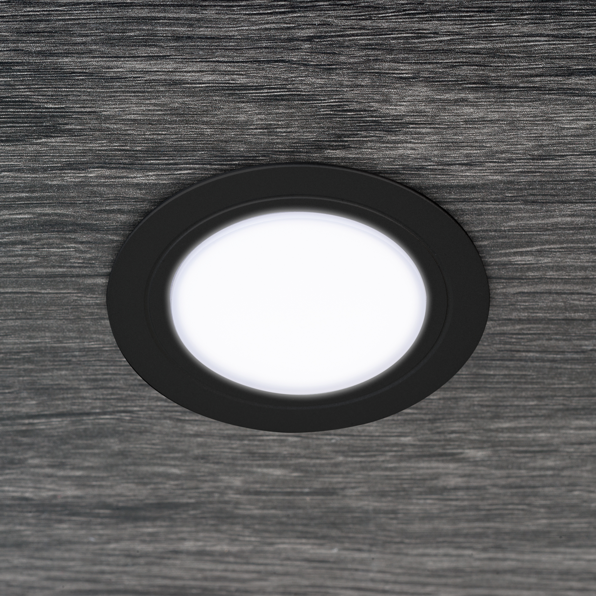  Luminaire LED Mizar pour encastrement dans des meubles sans besoin de convertisseur (AC 230V 50Hz), 84, Peint en noir