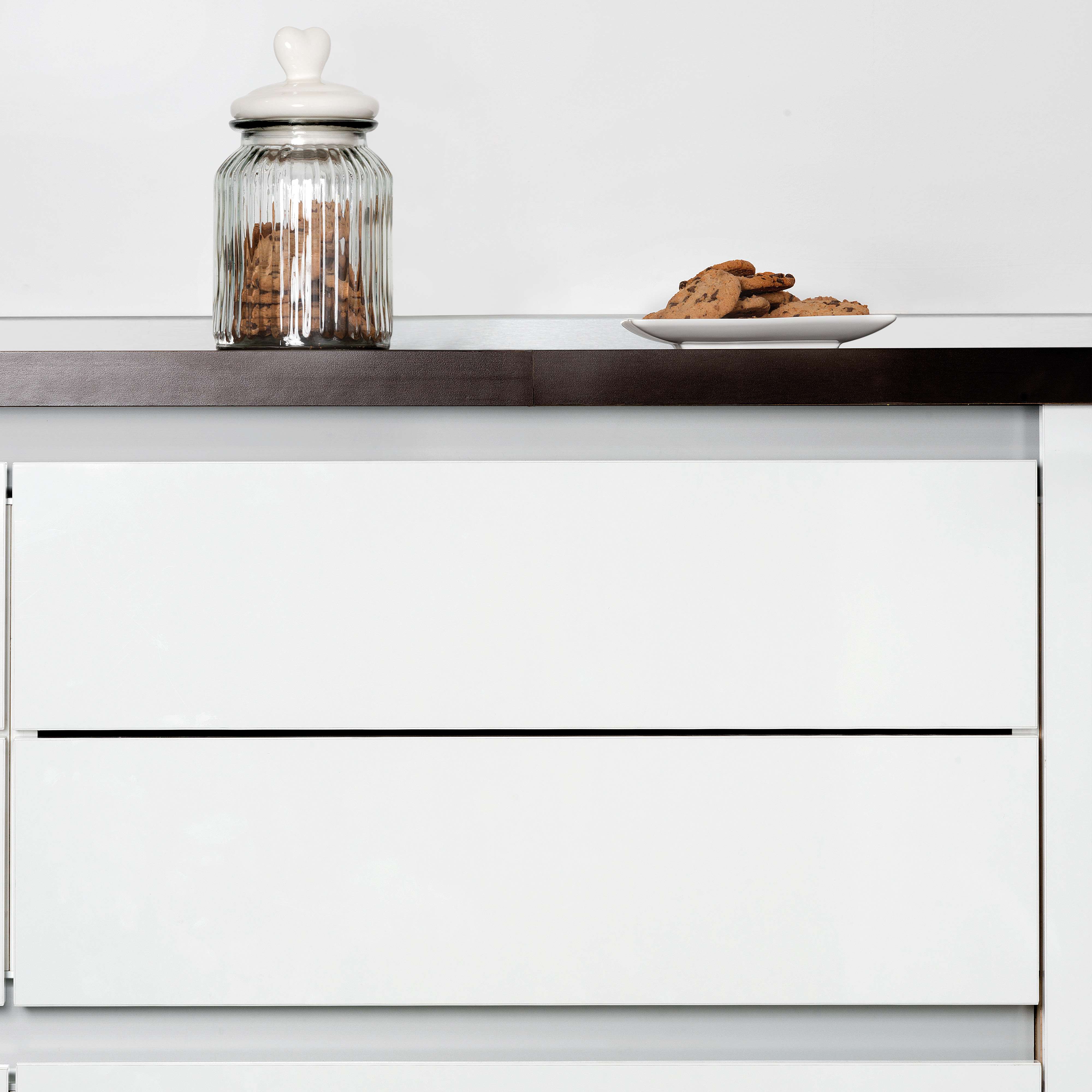  Kit Gola a profil central pour meubles de cuisine, Anodise mat, Aluminium.